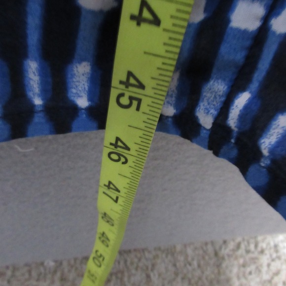 J.Crew Dress 6 Blue Tie Dye Shibori Print Midi Belted Pockets Boho Tiered Beachy - Picture 10 of 11